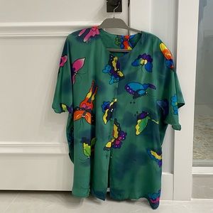 Silk blouse by Caribbean Club XXL